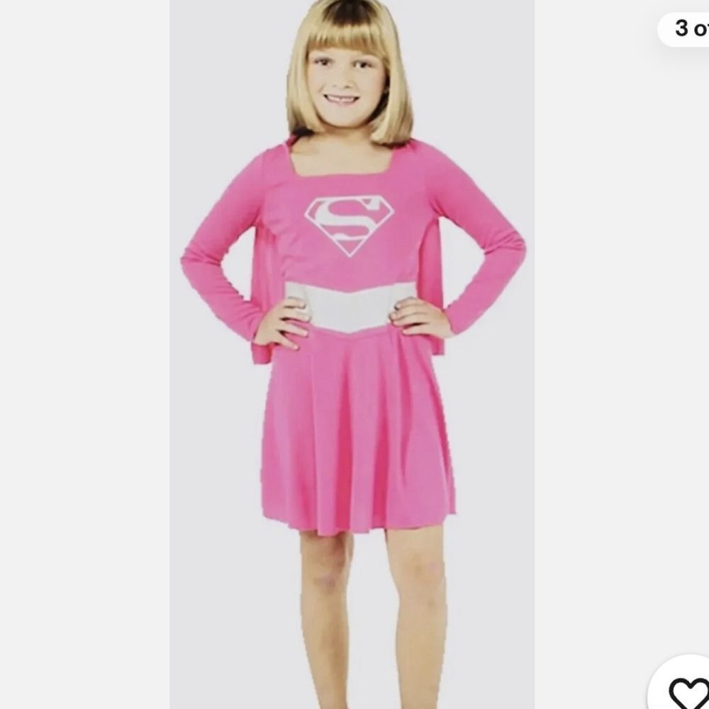 NWT Pink Supergirl DC Kids Small Petite 3-4 Years Halloween Costume